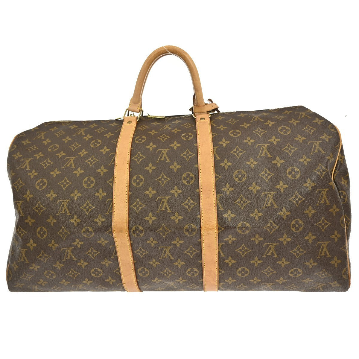 Louis Vuitton Keepall Bag Monogram Canvas, BROWN, CANVAS, Travel bag