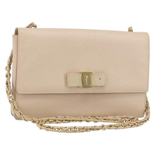 Salvatore Ferragamo Vala Chain Shoulder bag Leather, PINK, LEATHER, Shoulder bag