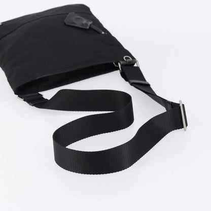 Prada Zip Messenger Bag Horizontal Quilt Tessuto, BLACK, NYLON, Shoulder bag