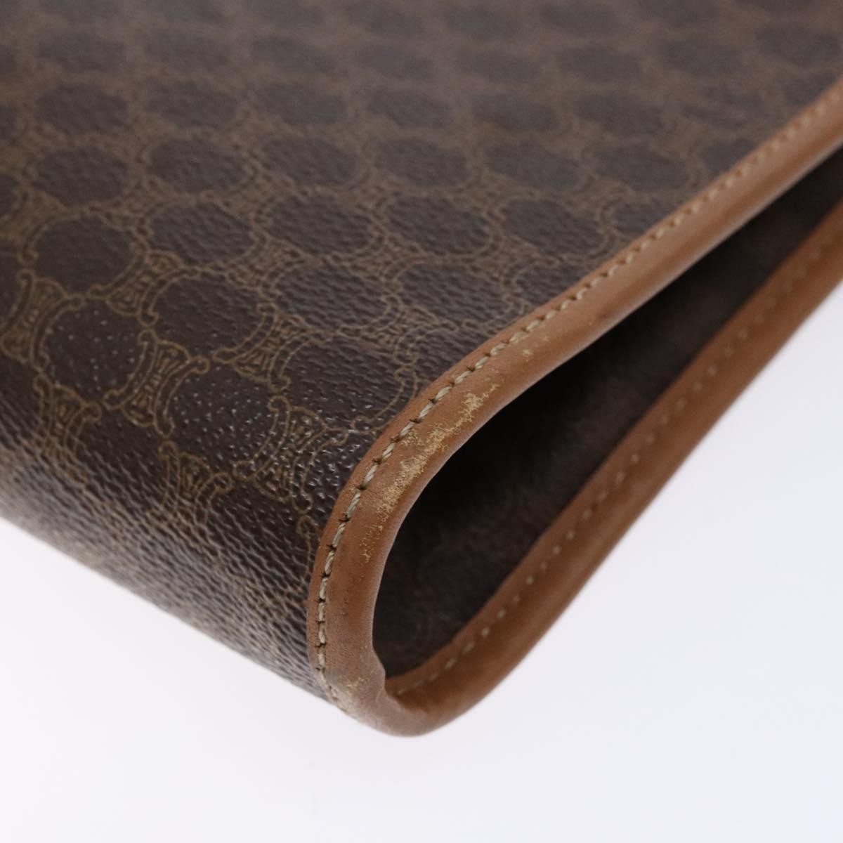 Celine Macadam Pochette Canvas and Leather, BROWN, CANVAS, Clutche & pouche