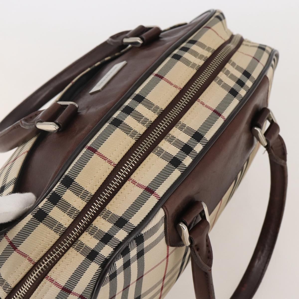 Burberry Nova Check Bowling Bag Canvas, BEIGE, CANVAS, Travel bag