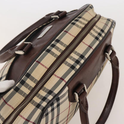 Burberry Nova Check Bowling Bag Canvas, BEIGE, CANVAS, Travel bag