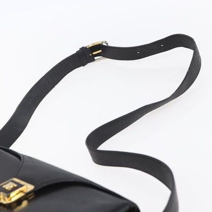 Celine Vintage Shoulder Bag Leather, BLACK, LEATHER, Shoulder bag