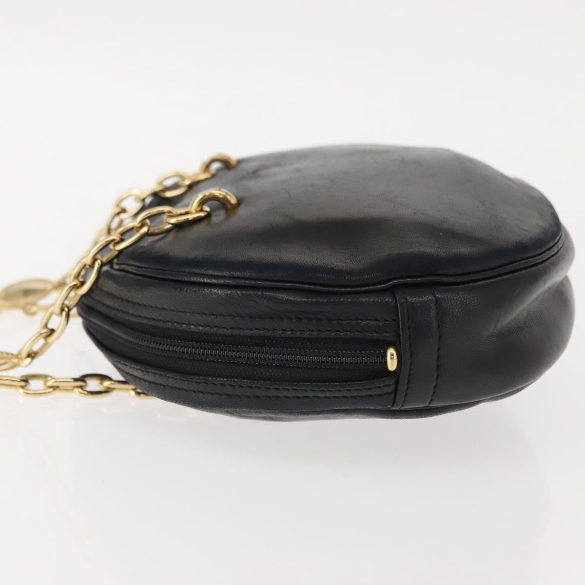 Christian Dior Vintage CD Chain  Shoulder Bag Leather, BLACK, LEATHER, Shoulder bag