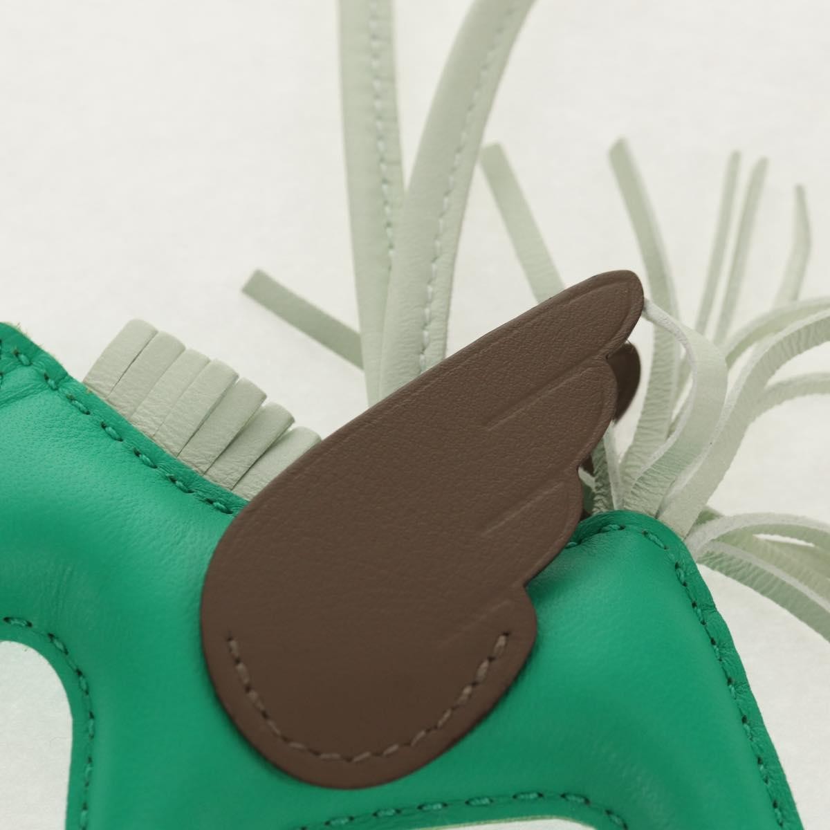 Hermes Pegase Rodeo Bag Charm Leather, GREEN, LEATHER, Charms and Keychains