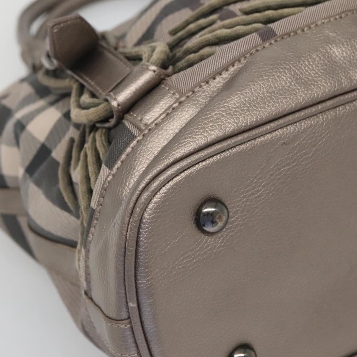 Burberry Nova Check Tote Canvas and Leather, GRAY, CANVAS, Tote bag