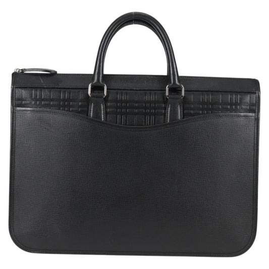 Burberry BUSINESS BAG BLACK LEATHER, BLACK, LEATHER, Briefcase