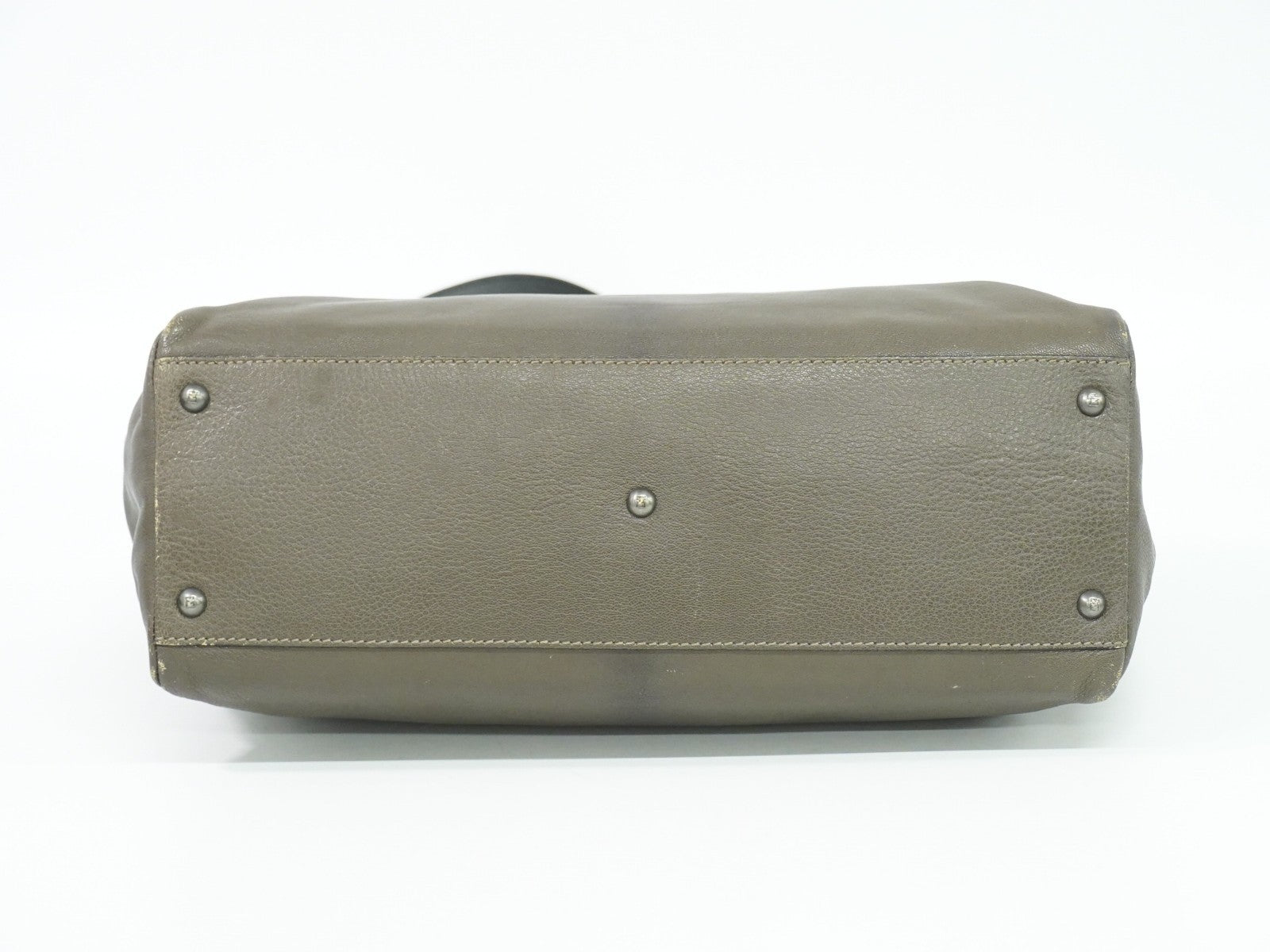 Fendi Peekaboo Bag Leather, GRAY, LEATHER, Handbag