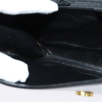 Celine Vintage Circle Logo Crossbody Bag Leather, BLACK, LEATHER, Crossbody bag