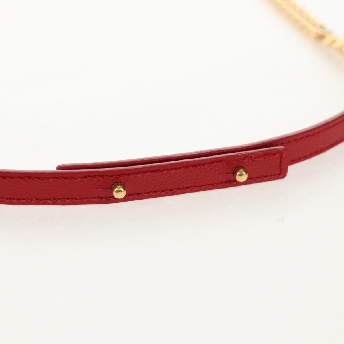 Saint Laurent Cassandra Wallet on Strap leather, RED, LEATHER, Shoulder bag