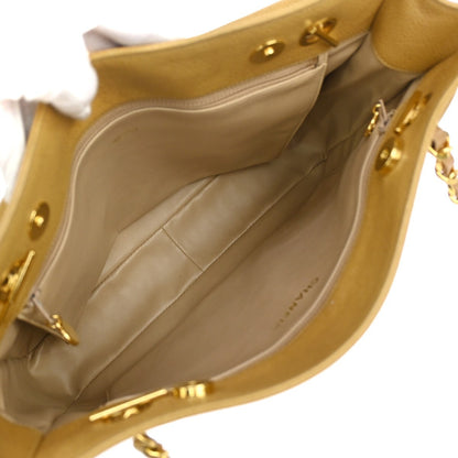 Chanel Vintage CC Front Pocket shoulder Bag Calfskin Leather, BEIGE, CALFSKIN, Shoulder bag