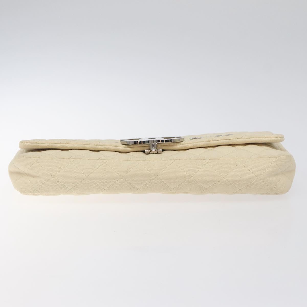 Chanel Cruise Flap Bag Quilted Canvas, ECRU, CANVAS, Clutche & pouche