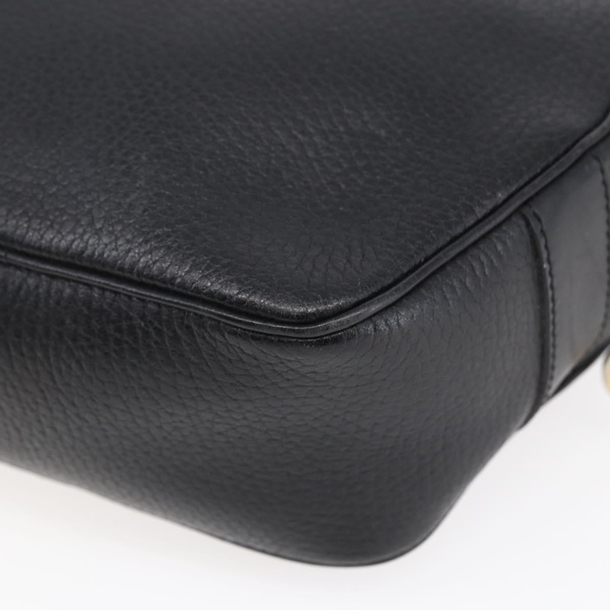 Celine Vintage Triomphe Shoulder Bag Leather, BLACK, LEATHER, Shoulder bag