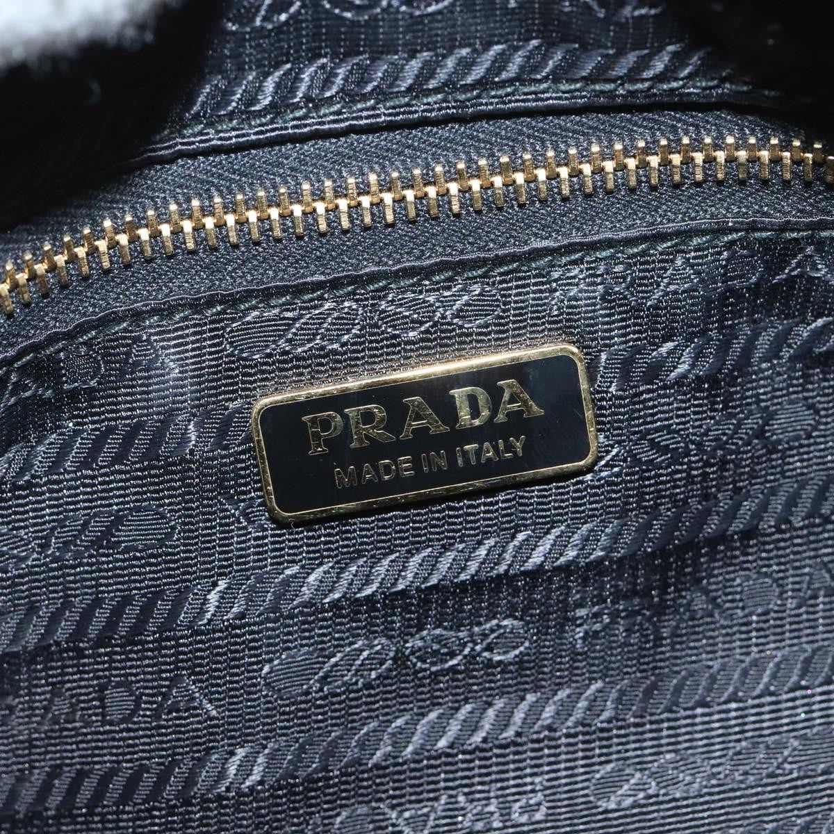 Prada Vintage Pouch Embroidery Nylon, BLACK, NYLON, Clutche & pouche