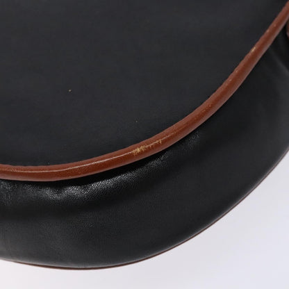 Celine Vintage Triomphe Shoulder Bag Leather, BLACK, LEATHER, Shoulder bag