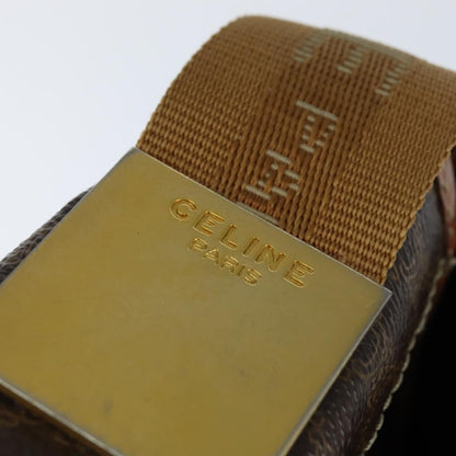 Celine Vintage Macadam Shoulder Bag Canvas and Leather, BROWN, CANVAS, Shoulder bag