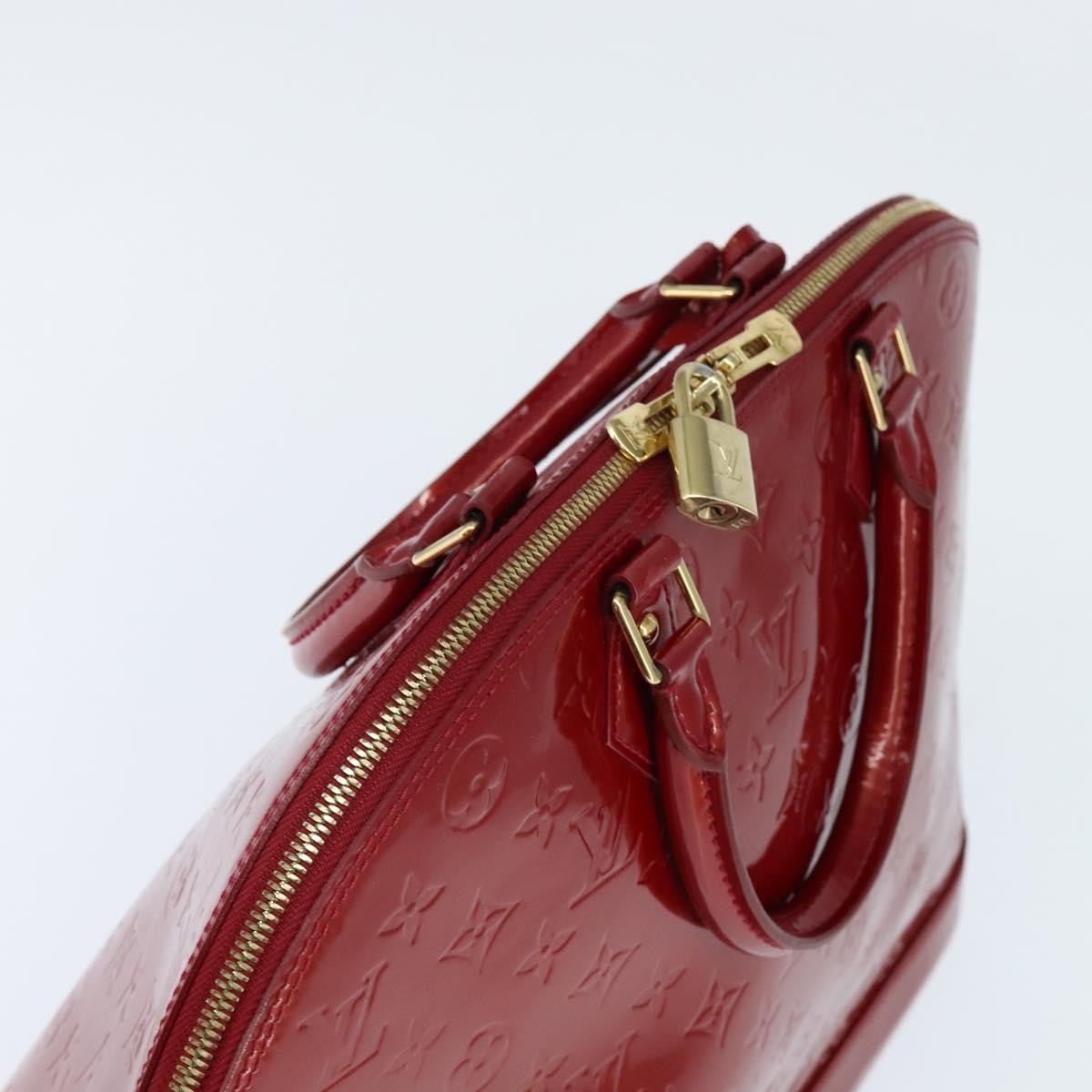 Louis Vuitton Alma Handbag Monogram Vernis, RED, PATENT_LEATHER, Handbag