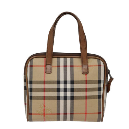 Burberry Nova Check Bowling Bag Canvas, BEIGE, CANVAS, Handbag