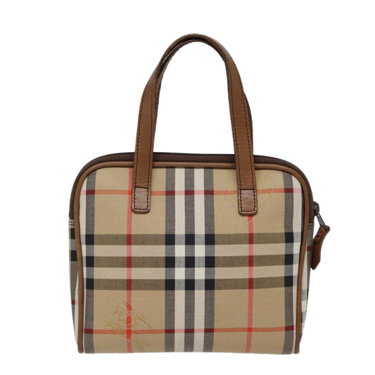 Burberry Nova Check Bowling Bag Canvas, BEIGE, CANVAS, Handbag