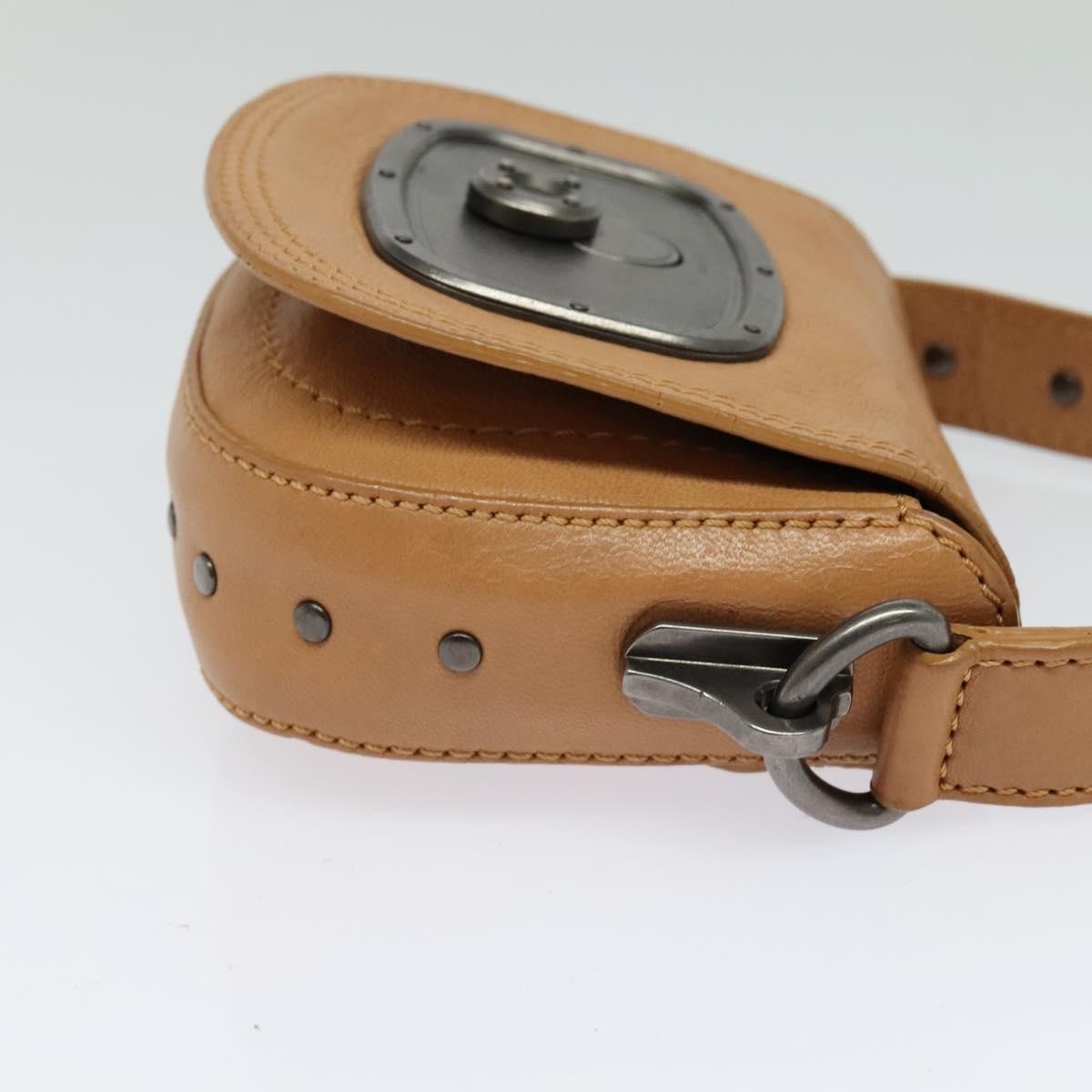 Celine Shoulder Bag Leather, BEIGE, LEATHER, Shoulder bag