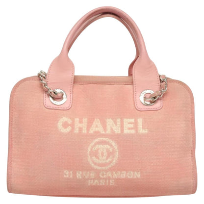 Chanel Deauville Tote Canvas, PINK, CANVAS, Handbag