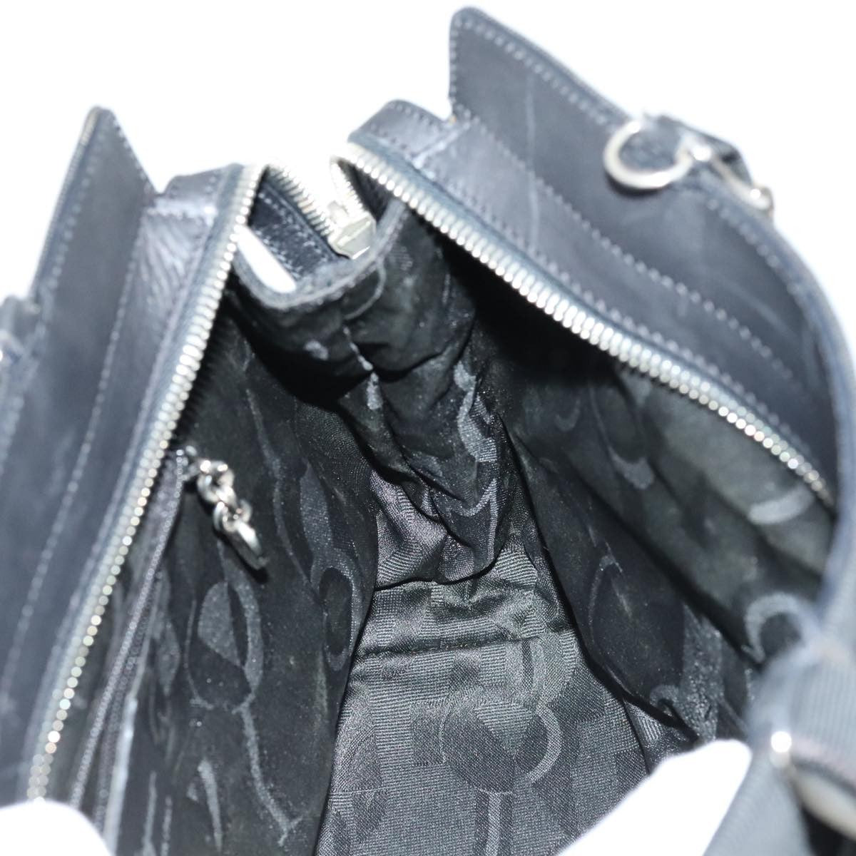 Salvatore Ferragamo Vala Handbag Canvas, BLACK, CANVAS, Handbag