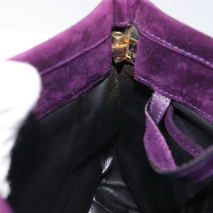 Salvatore Ferragamo Vala Shoulder Bag Suede, PURPLE, SUEDE, Shoulder bag