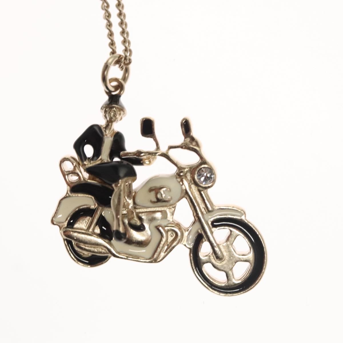 Chanel Coco Rider Pendant Necklace Metal, SILVER, METAL, Necklace