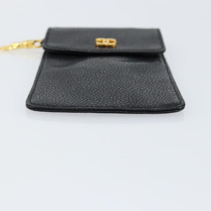 Chanel Vintage CC Phone Holder Crossbody Bag Caviar, BLACK, LEATHER, Clutche & pouche