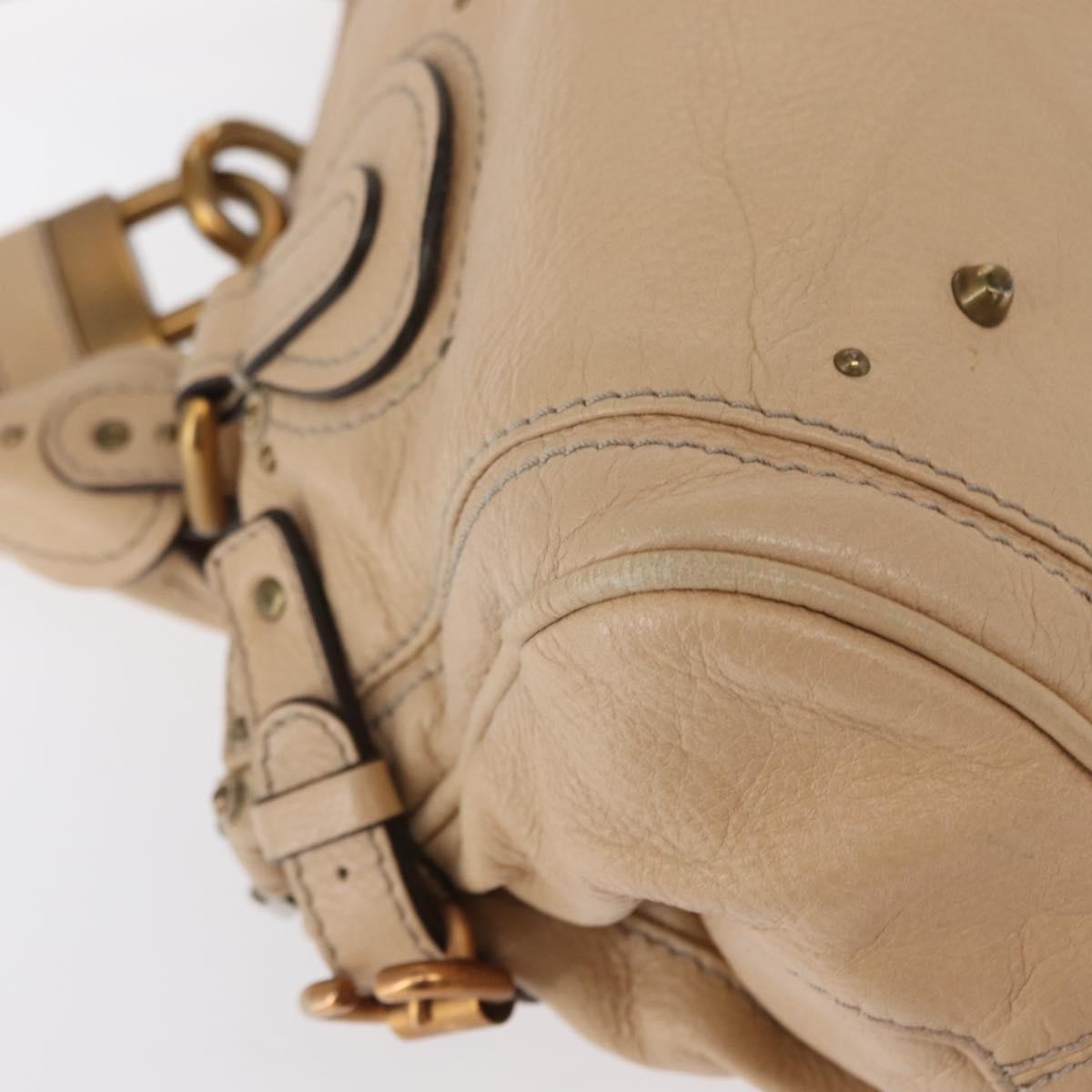 Chloe Paddington Lock Satchel Leather, BEIGE, LEATHER, Handbag
