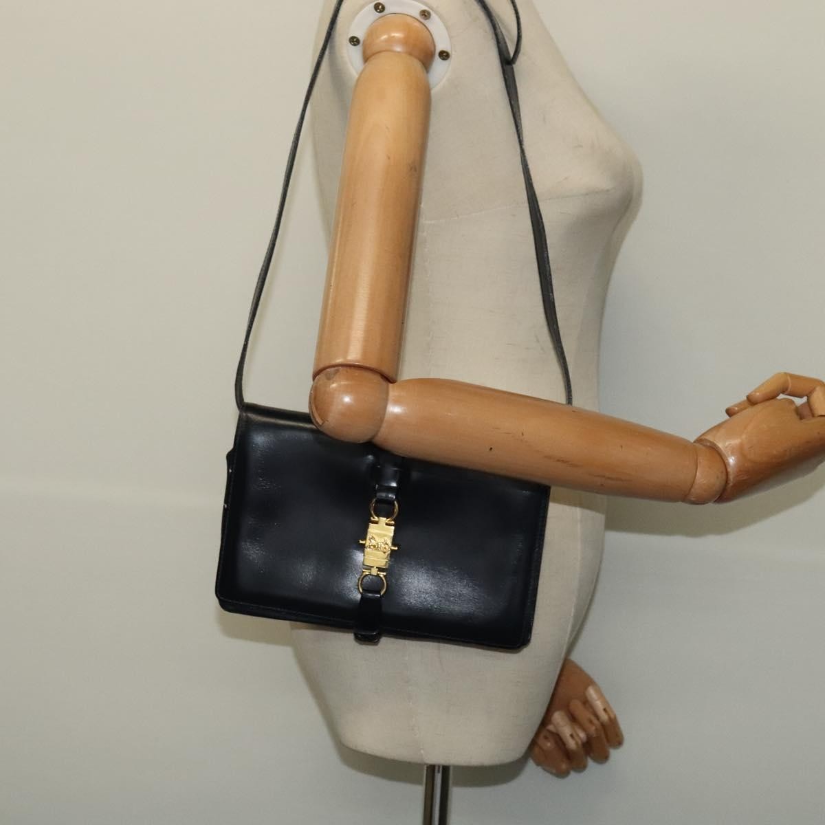Celine Shoulder Bag Leather, NAVY, LEATHER, Shoulder bag