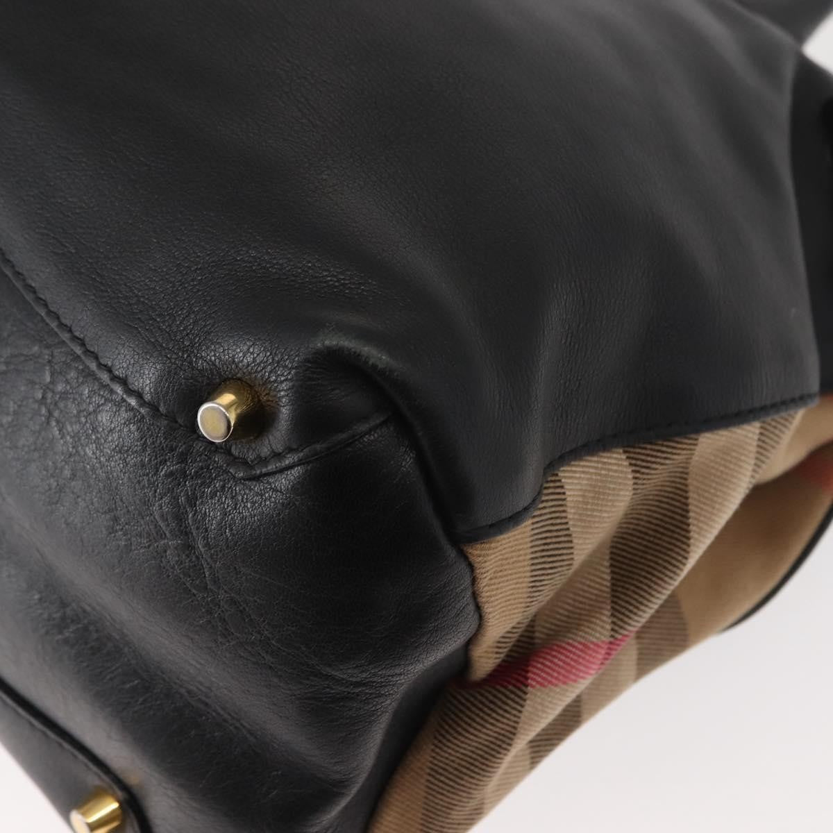 Burberry Banner Tote Leather, BLACK, LEATHER, Tote bag