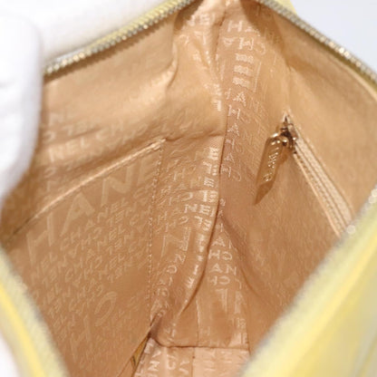 Chanel Chocolate Bar CC Shoulder Bag Quilted Leather, YELLOW, LEATHER, Shoulder bag