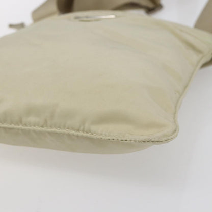 Prada Front Pocket Messenger Bag Tessuto, BEIGE, NYLON, Shoulder bag