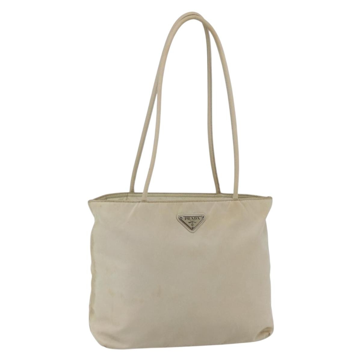 Prada Vintage Tote Tessuto, SILVER, NYLON, Tote bag