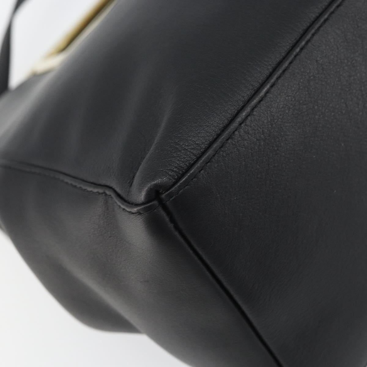 Salvatore Ferragamo Gancini Shoulder Bag Leather, BLACK, LEATHER, Shoulder bag