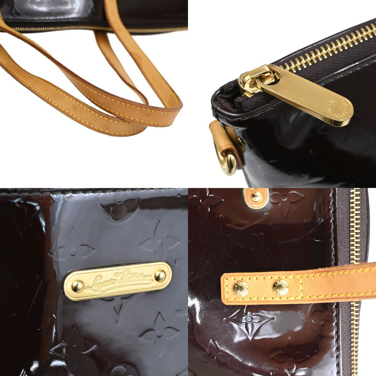 Louis Vuitton Bellevue Handbag Monogram Vernis, BURGUNDY, PATENT_LEATHER, Shoulder bag