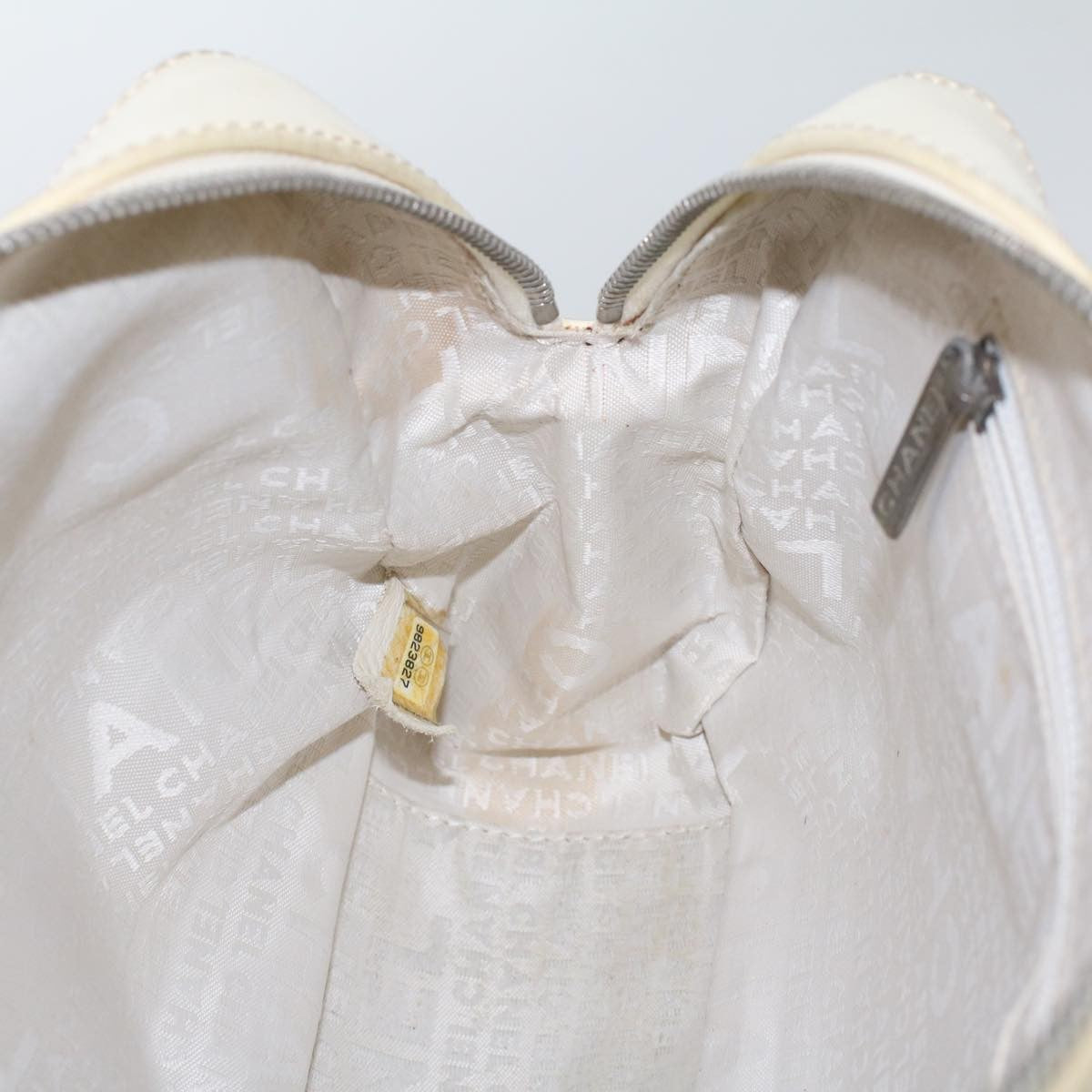 Chanel Vintage Shoulder Bag Canvas, WHITE, CANVAS, Shoulder bag