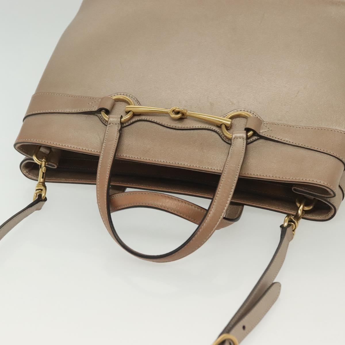 Gucci Bright Bit Convertible Tote Leather, GOLD, LEATHER, Tote bag