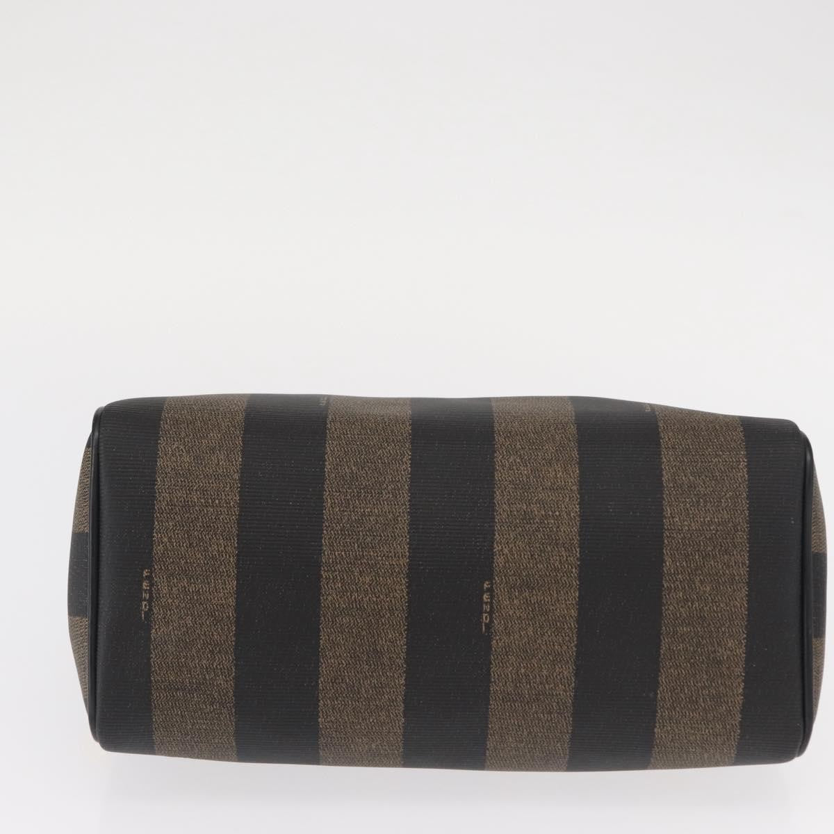 Fendi Vintage Pequin Convertible Boston Bag Coated Canvas, BROWN, CANVAS, Travel bag