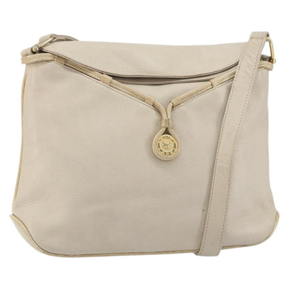Celine Vintage Shoulder Bag Leather, BEIGE, LEATHER, Shoulder bag