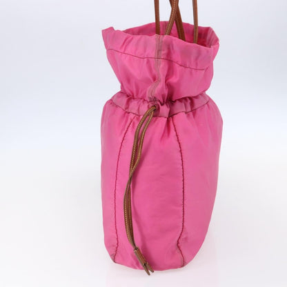 Prada Logo Drawstring Tote Tessuto, PINK, NYLON, Tote bag