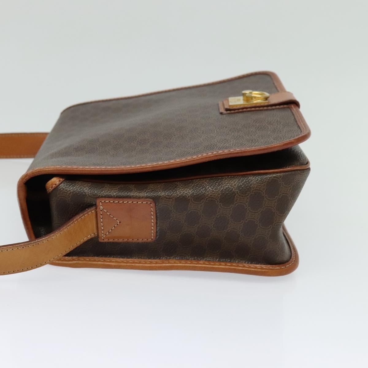 Celine Macadam Shoulder Bag PVC Leather, BROWN, CANVAS, Shoulder bag