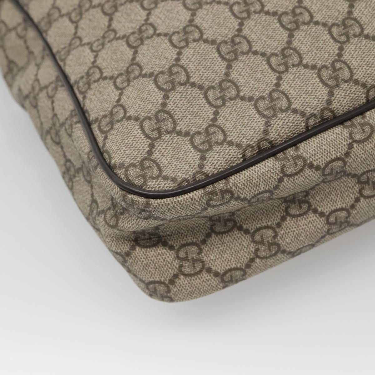 Gucci Front Zip Messenger GG Coated Canvas, BEIGE, CANVAS, Shoulder bag