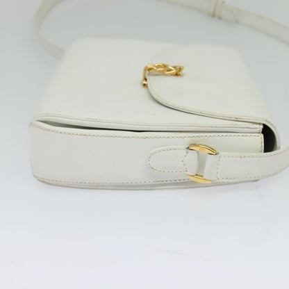 Gucci Vintage Flap Crossbody Bag Leather, WHITE, LEATHER, Shoulder bag