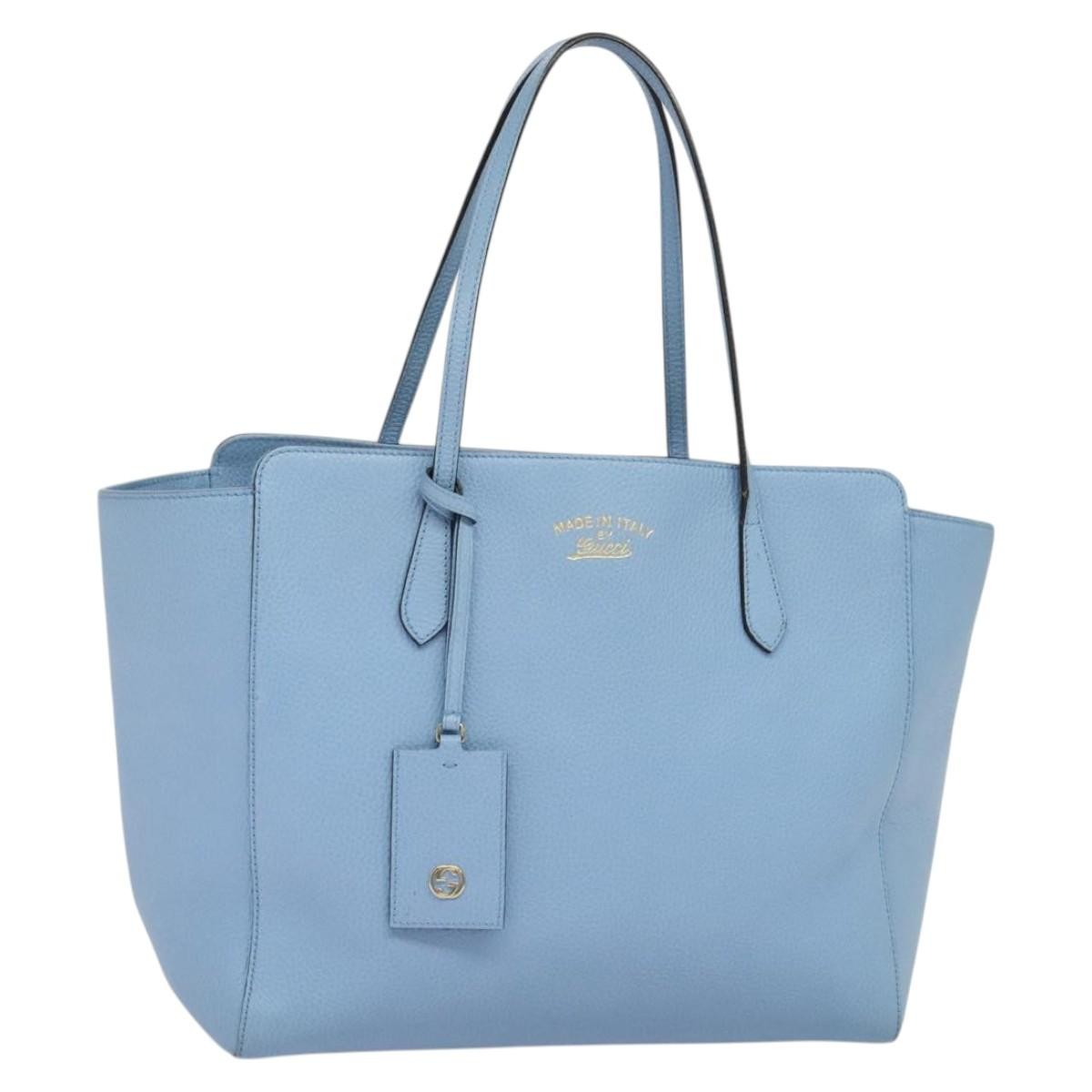 Gucci Swing Tote Leather, BLUE, LEATHER, Tote bag