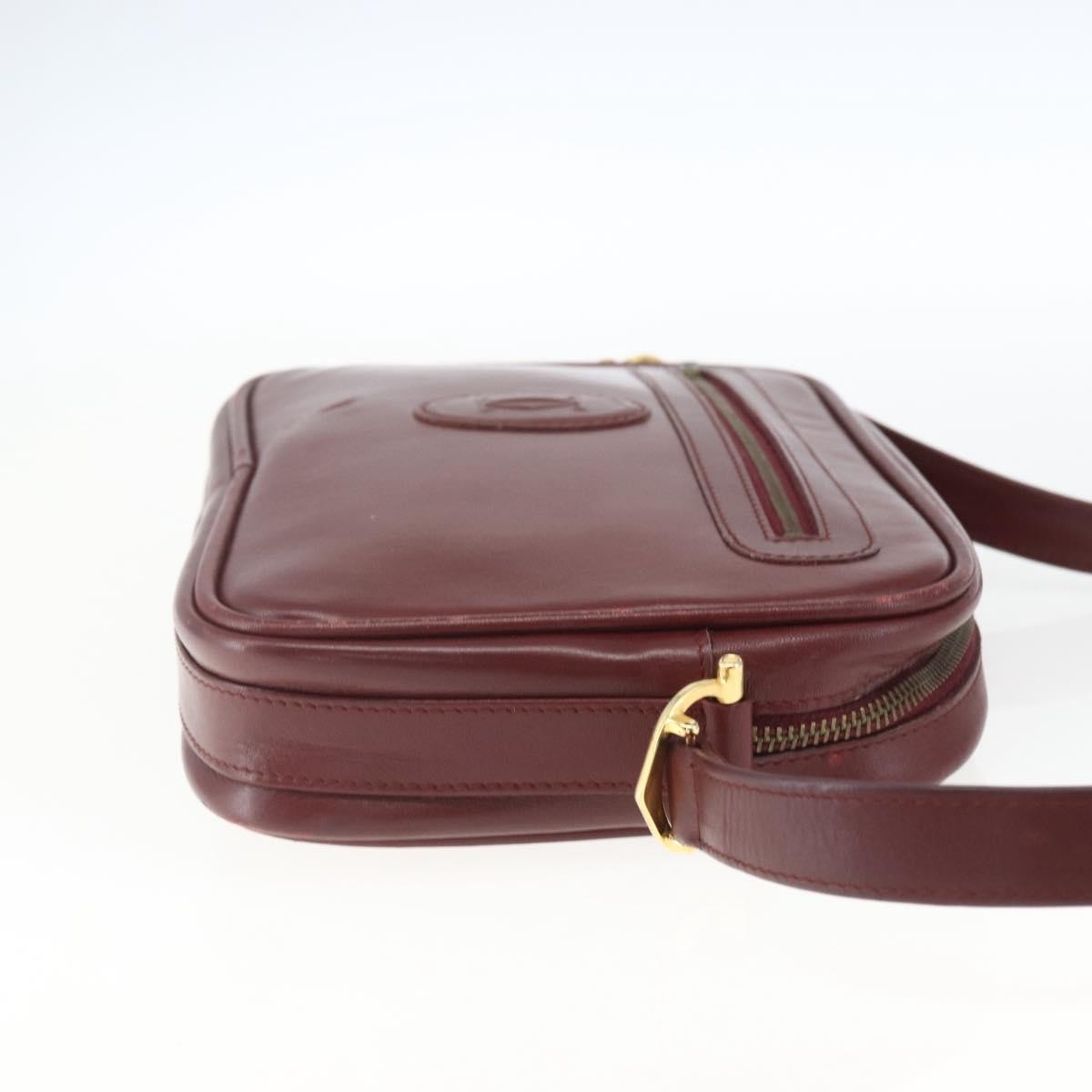 cartier Must de Cartier Shoulder Bag Leather, BURGUNDY, LEATHER, Shoulder bag