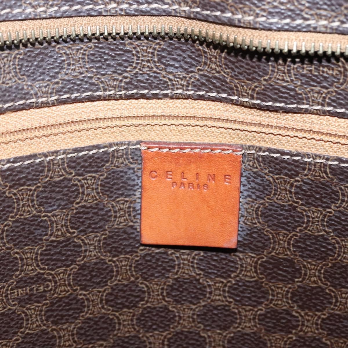 Celine Vintage Macadam Shopper Tote Coated Canvas, BROWN, CANVAS, Tote bag