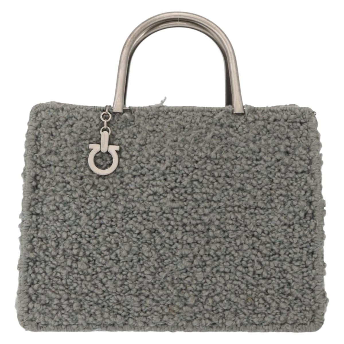 Salvatore Ferragamo Gancini handbag Wool, GRAY, WOOL, Handbag