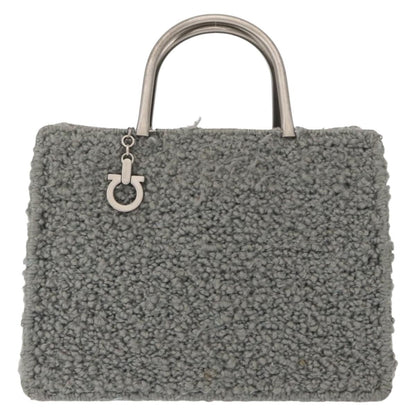 Salvatore Ferragamo Gancini handbag Wool, GRAY, WOOL, Handbag